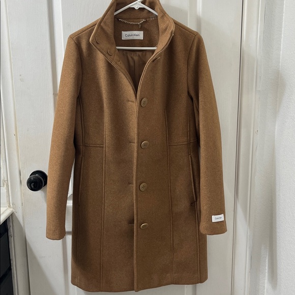 Calvin Klein Camel Wool Coat - Picture 2 of 4
